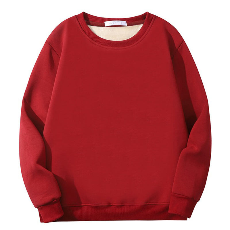 Solid Color Colorful Crew Collar Sweatshirt