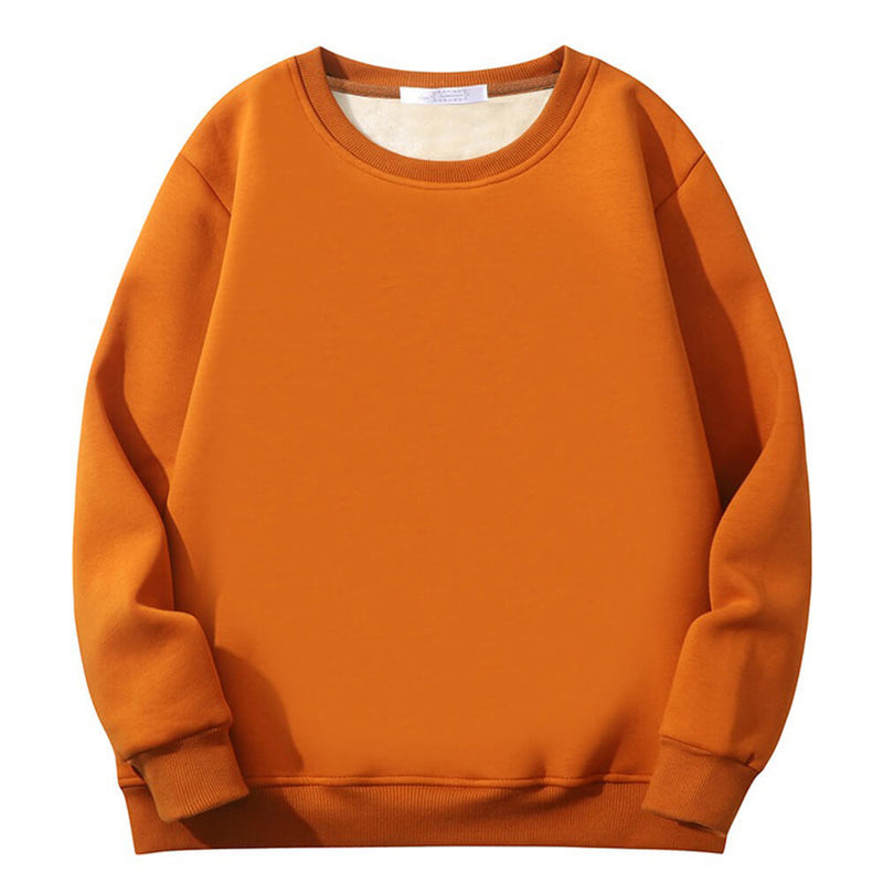 Solid Color Colorful Crew Collar Sweatshirt