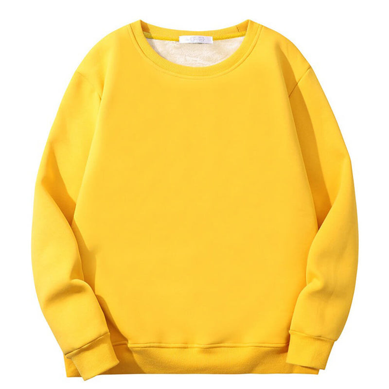 Solid Color Colorful Crew Collar Sweatshirt