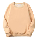 Solid Color Colorful Crew Collar Sweatshirt