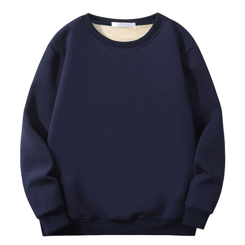 Solid Color Colorful Crew Collar Sweatshirt