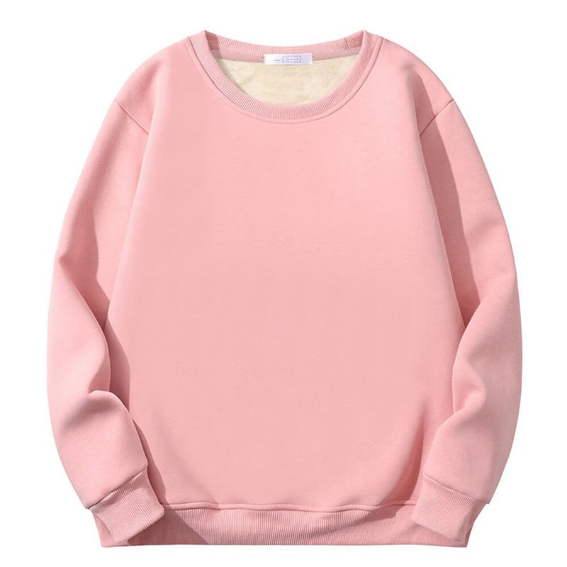 Solid Color Colorful Crew Collar Sweatshirt