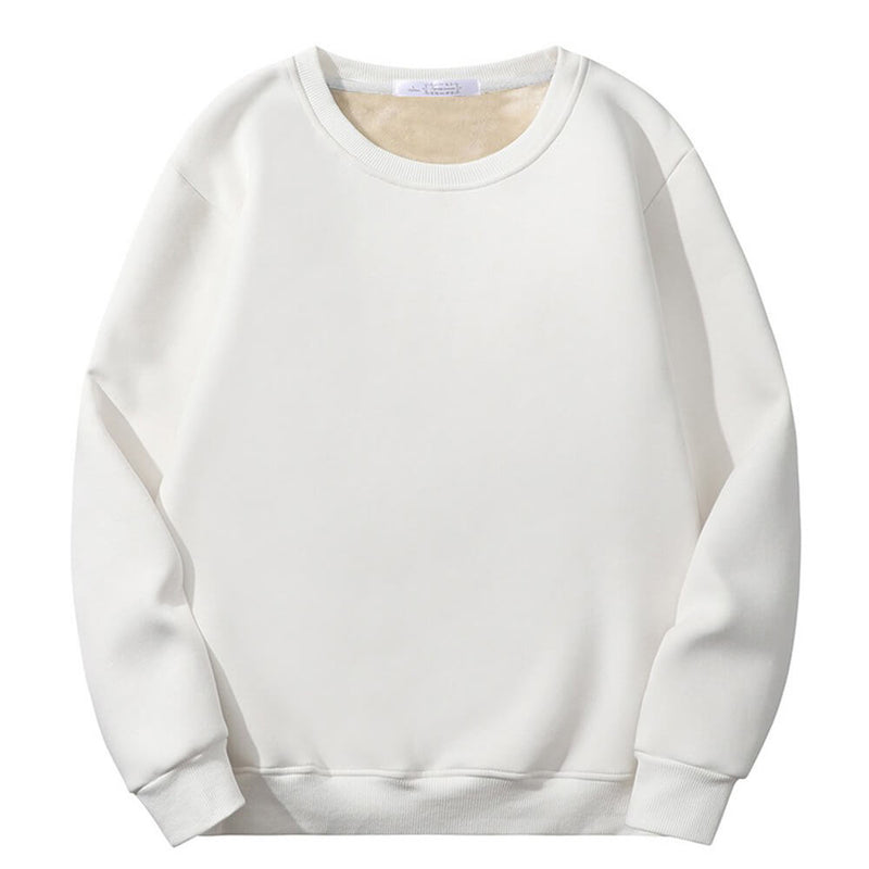 Solid Color Colorful Crew Collar Sweatshirt