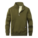 Solid Color Colorful Stand Collar Zip Sweatshirt