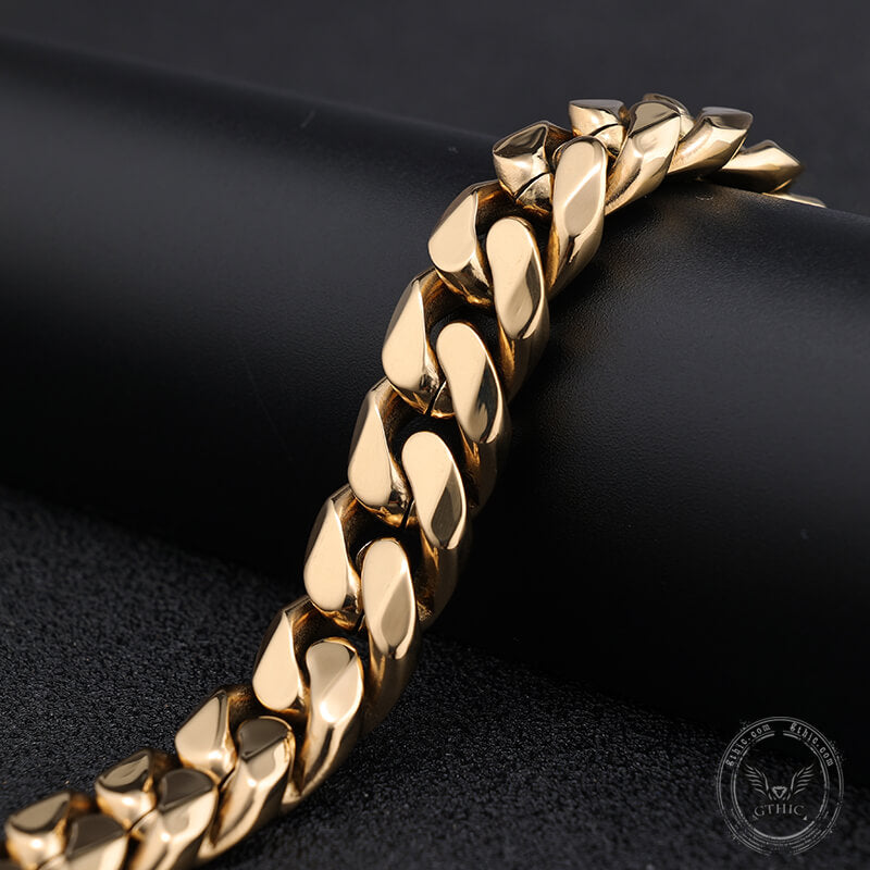 Solid Color Cuban Link Chain Stainless Steel Bracelet