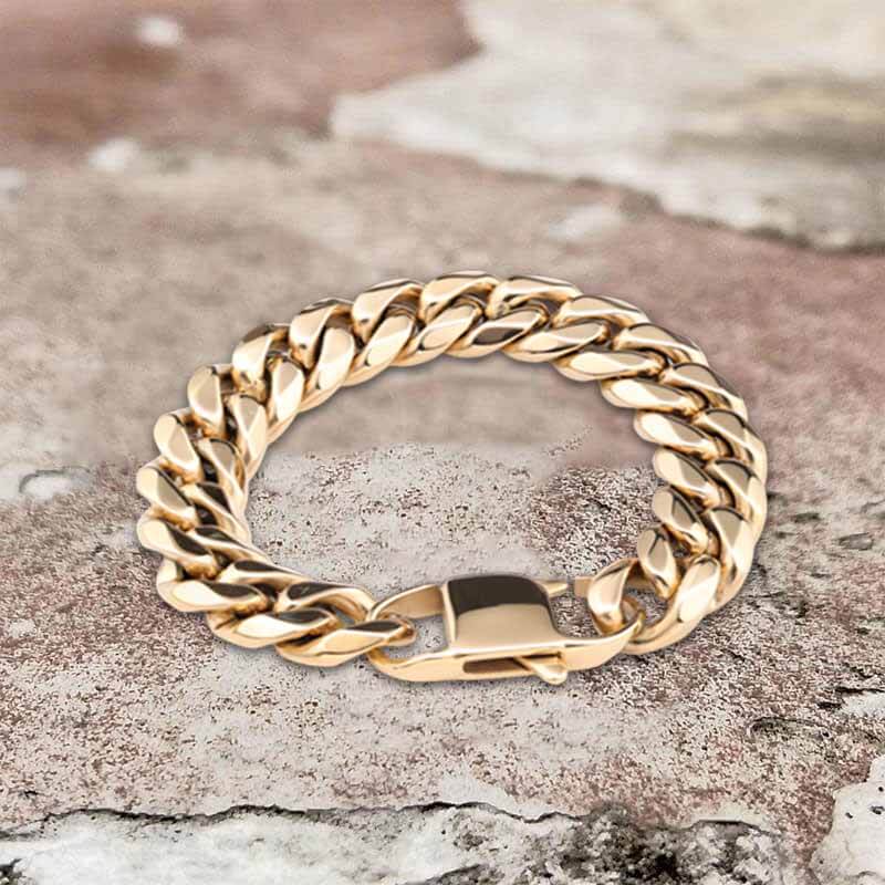Solid Color Cuban Link Chain Stainless Steel Bracelet | Gthic.com