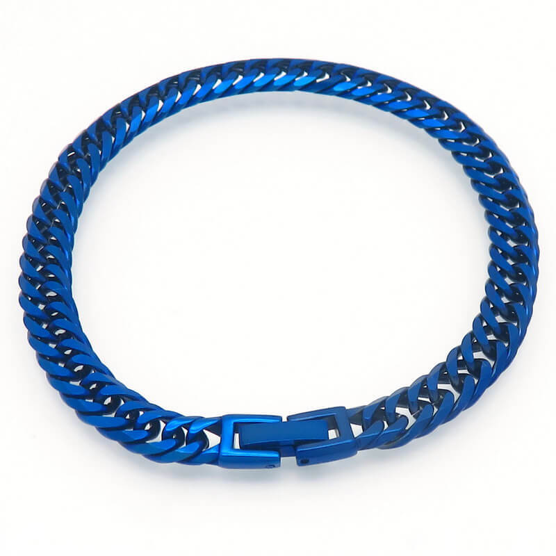 Solid Color Curb Link Chain Stainless Steel Bracelet