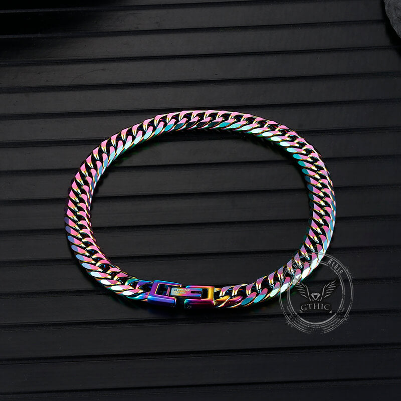 Solid Color Curb Link Chain Stainless Steel Bracelet