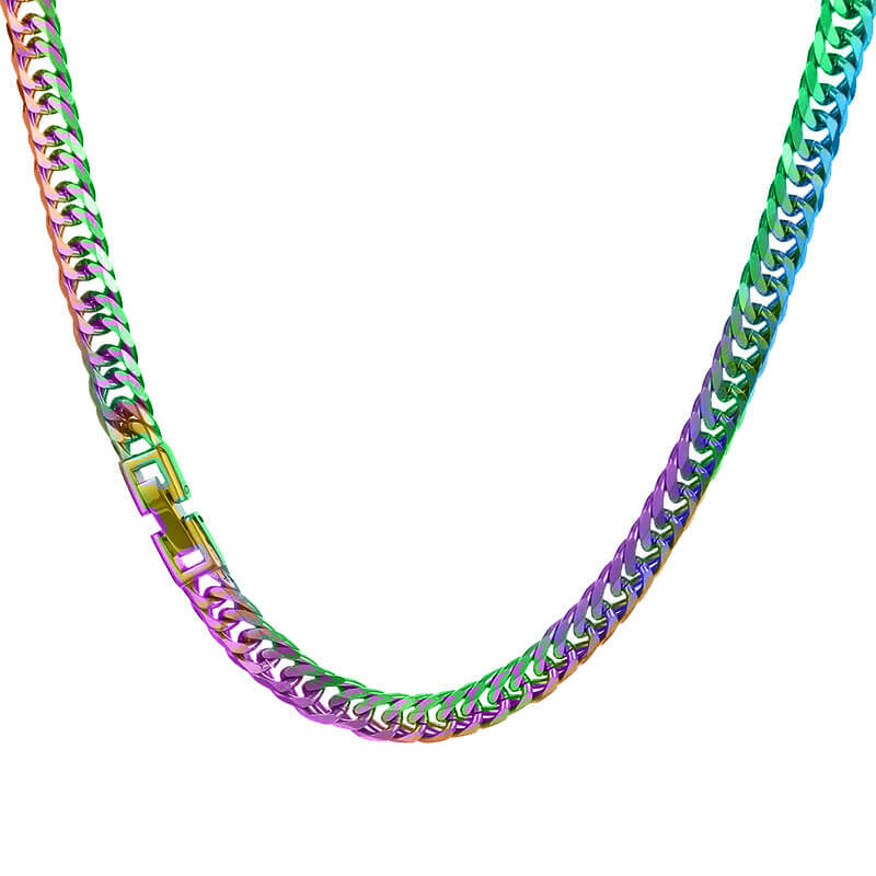 Solid Color Curb Link Chain Stainless Steel Necklace | Gthic.com