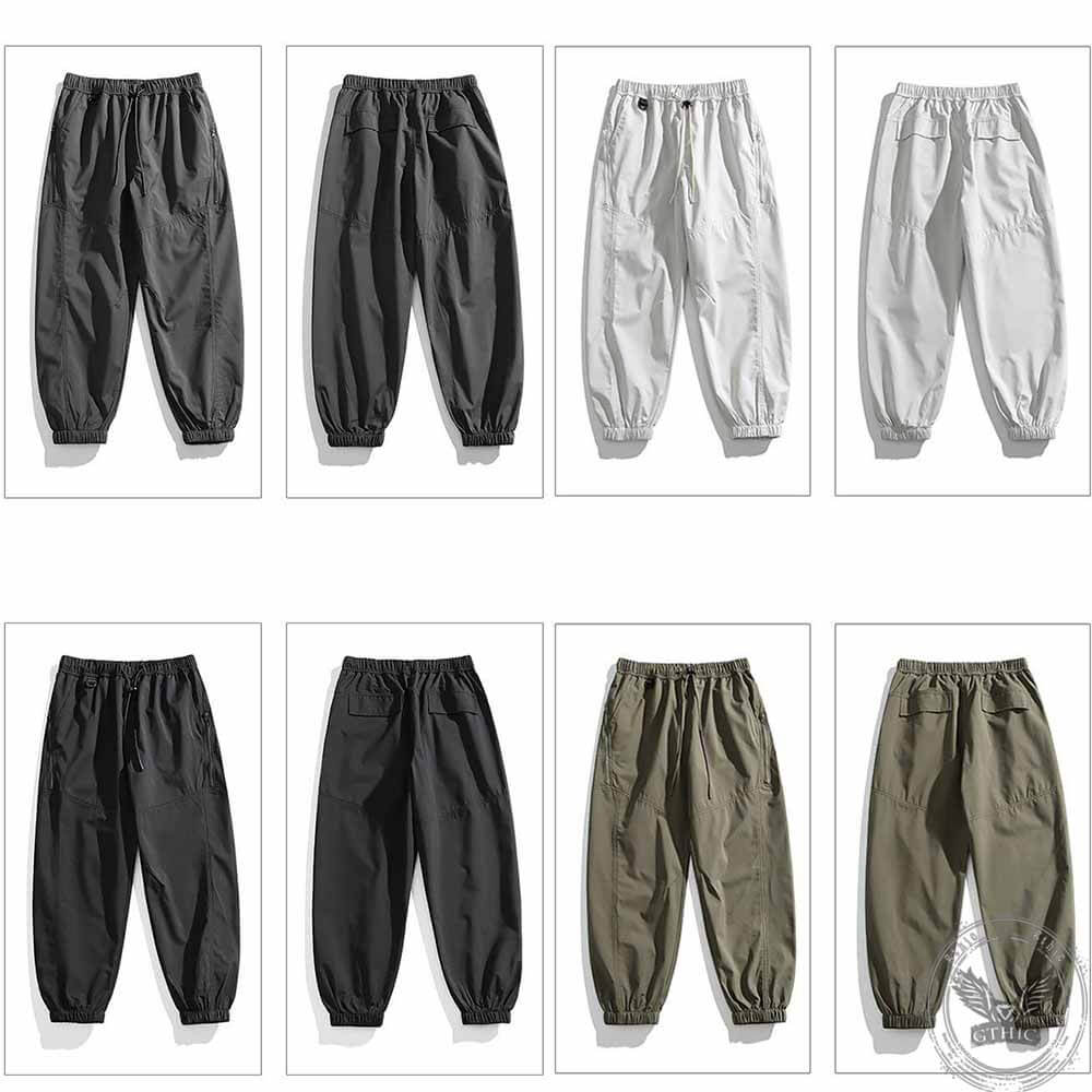 Solid Color Drawstring Cargo Pants | Gthic.com