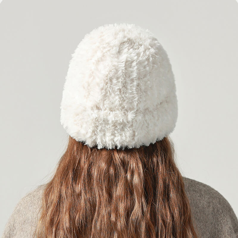 Solid Color Fluffy Beanie Hat | Gthic.com