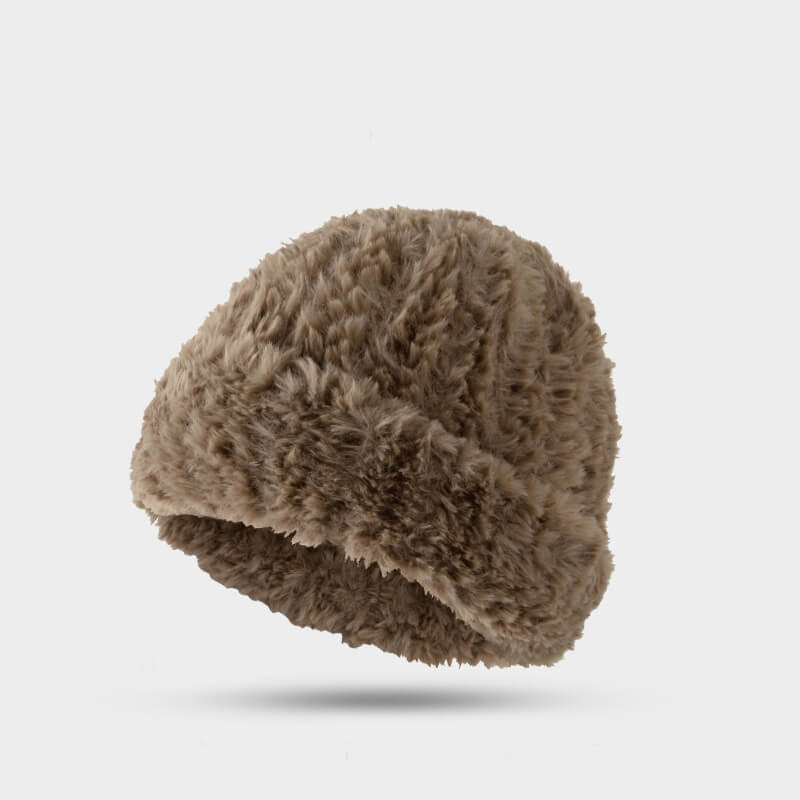 Solid Color Fluffy Beanie Hat | Gthic.com