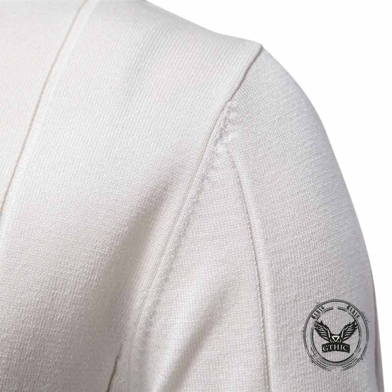 Solid Color Half-Zip Lapel Knitted Polo Shirt