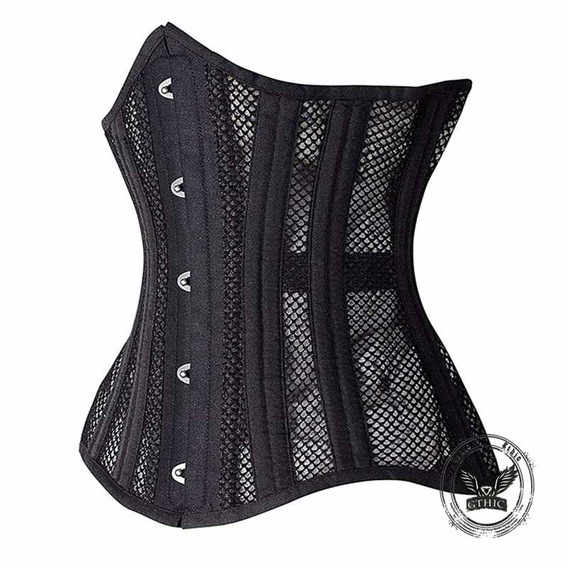 Solid Color Palace Mesh Steel Bone Corset 03 | Gthic.com