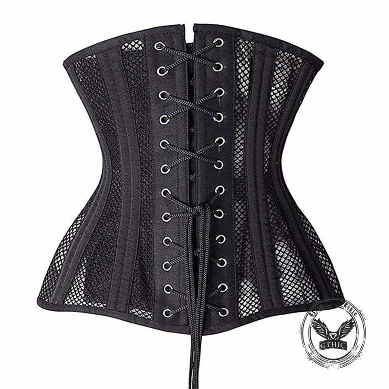 Solid Color Palace Mesh Steel Bone Corset