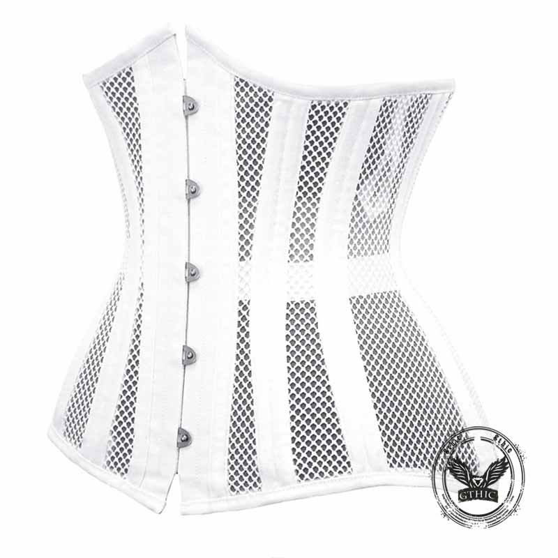 Solid Color Palace Mesh Steel Bone Corset