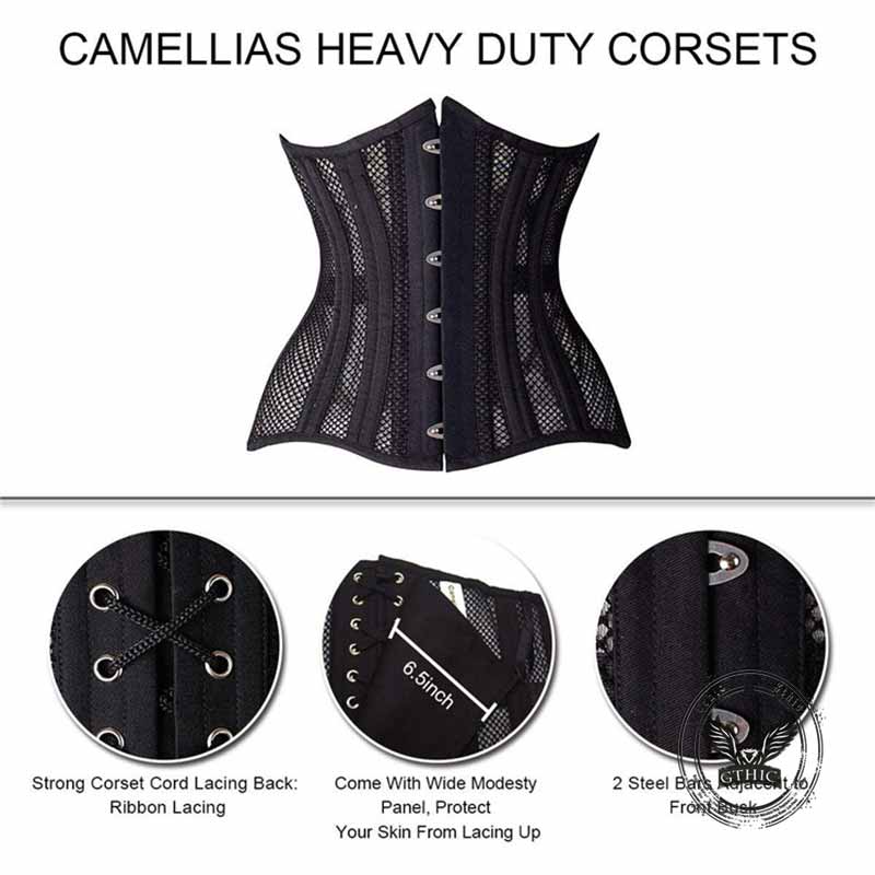 Solid Color Palace Mesh Steel Bone Corset