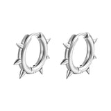 Solid Color Spike Stainless Steel Huggie Earrings | Gthic.com