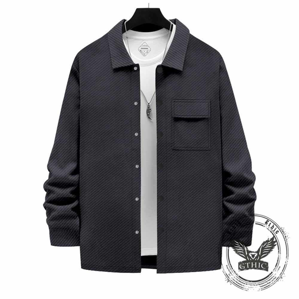 Solid Color Twill Lapel Single-Breasted Slim Jacket