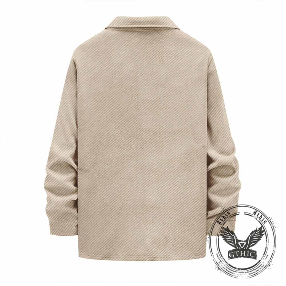 Solid Color Twill Lapel Single-Breasted Slim Jacket