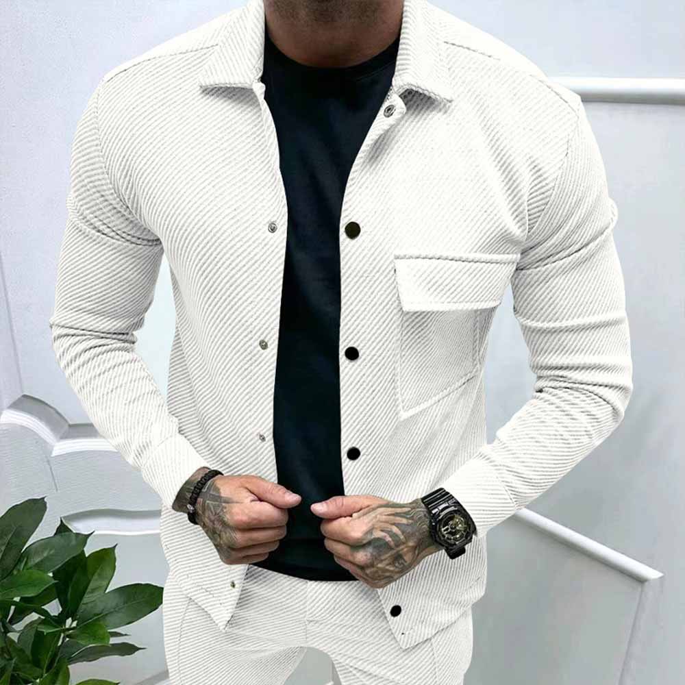 Solid Color Twill Lapel Single-Breasted Slim Jacket | Gthic.com
