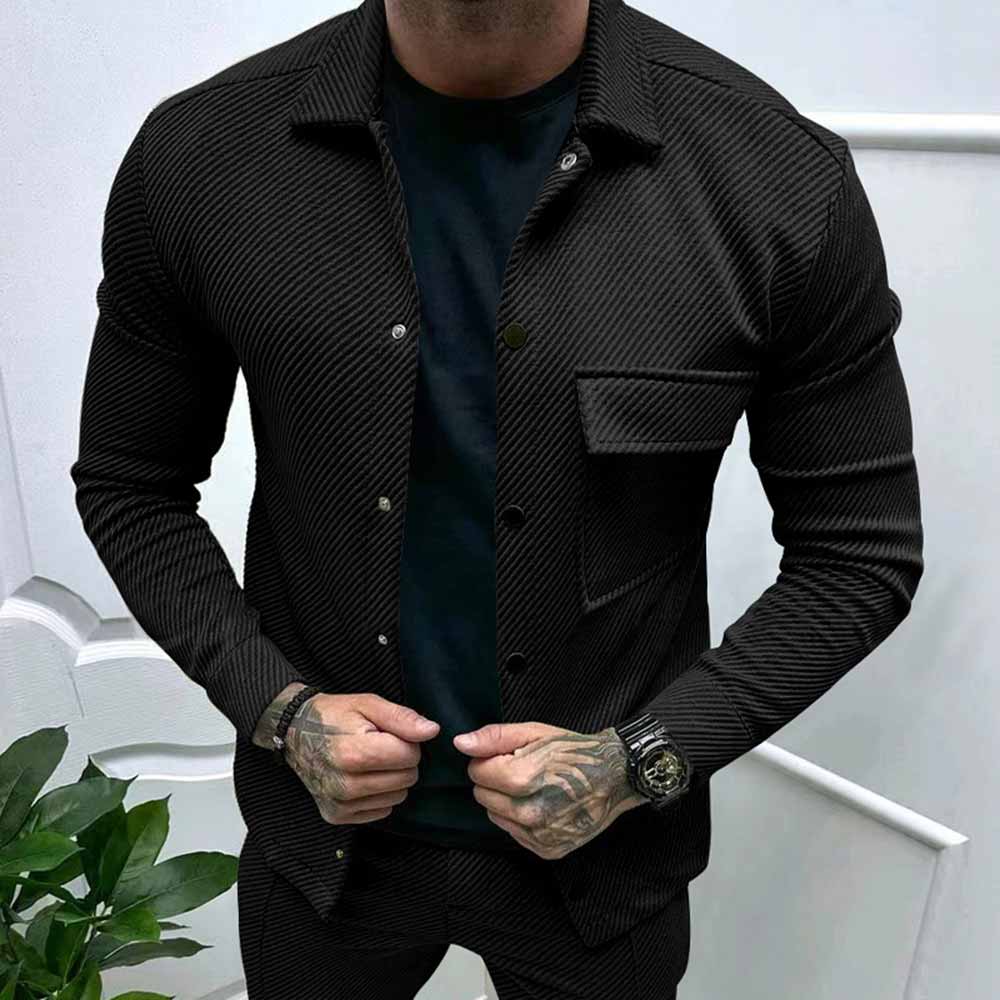 Solid Color Twill Lapel Single-Breasted Slim Jacket | Gthic.com