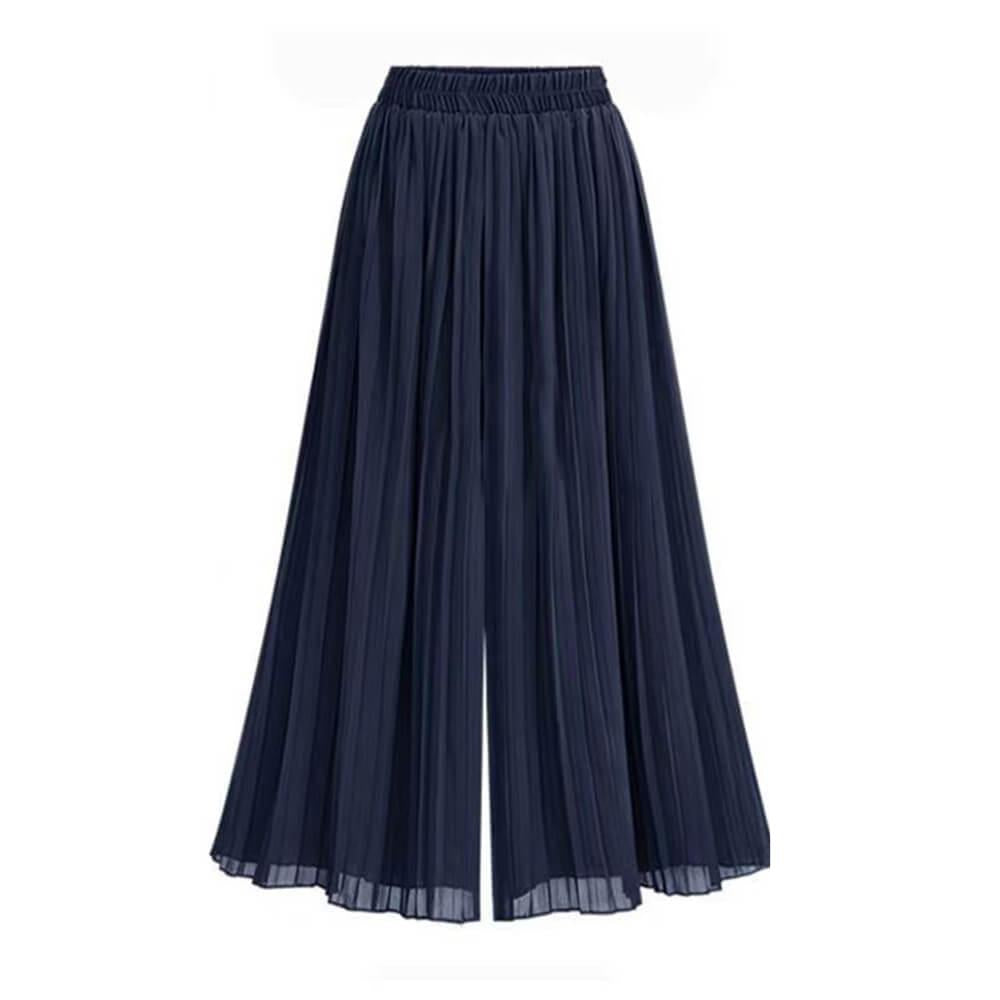 Solid Color Wide-Leg Loose High Waist Pleated Pants 02 | Gthic.com
