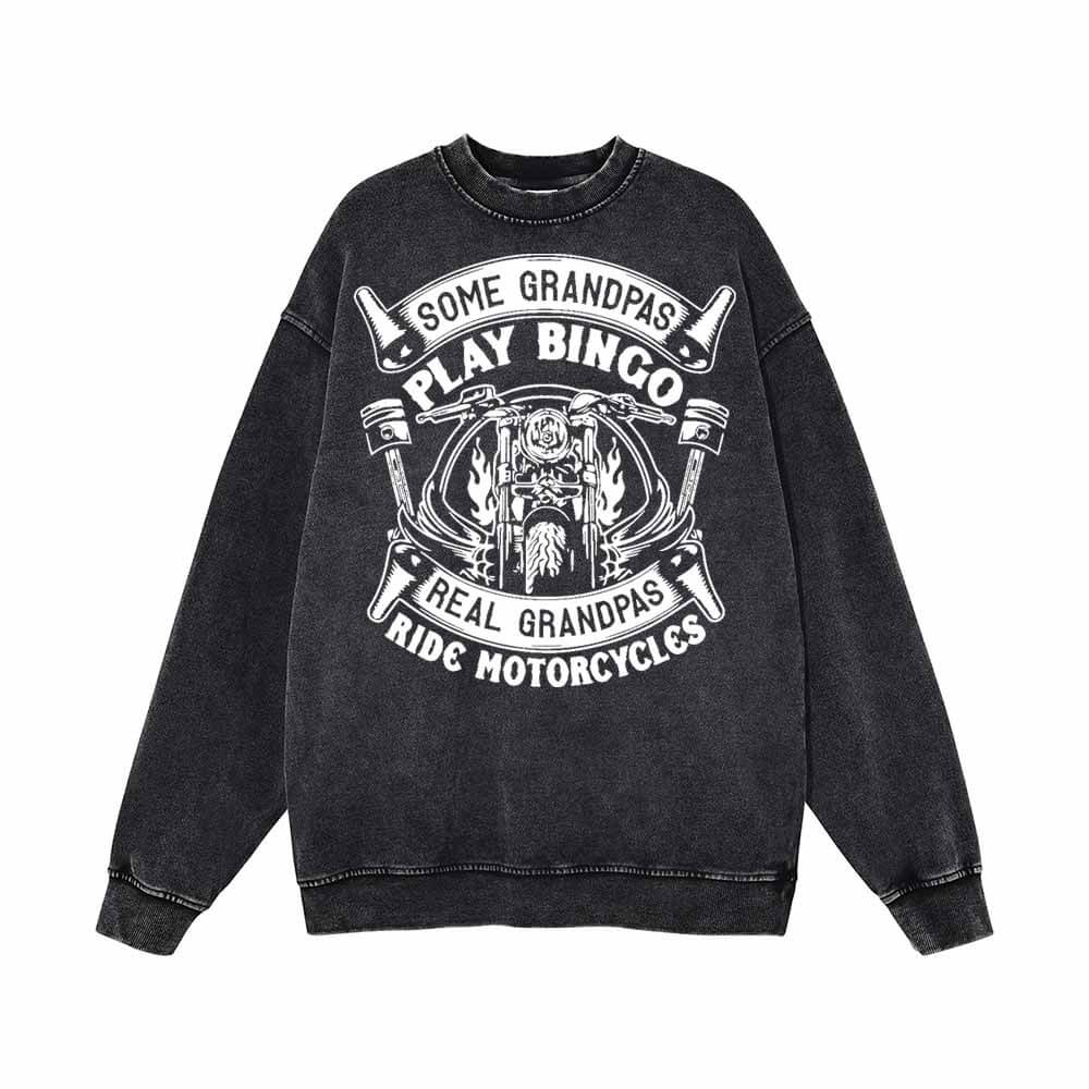 Some Grandpas Play Bingo Motorcycle Print Sweatshirt 01 | Gthic.com