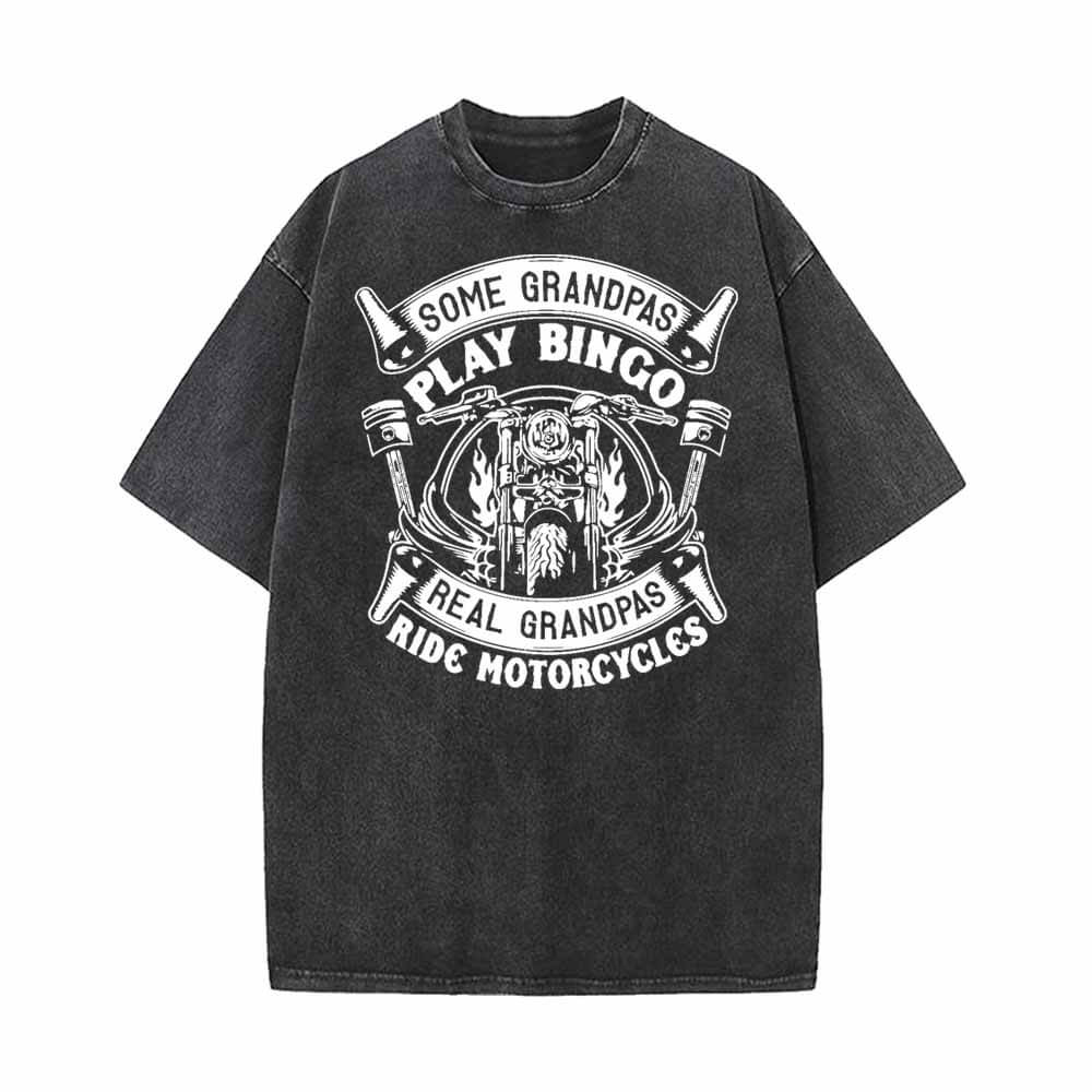 Some Grandpas Play Bingo Motorcycle Print T-shirt 01 | Gthic.com