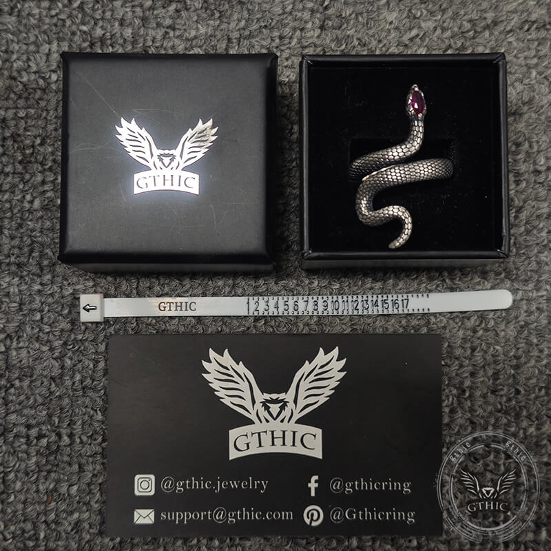 Sorcerer Serpent Zircon Sterling Silver Ring