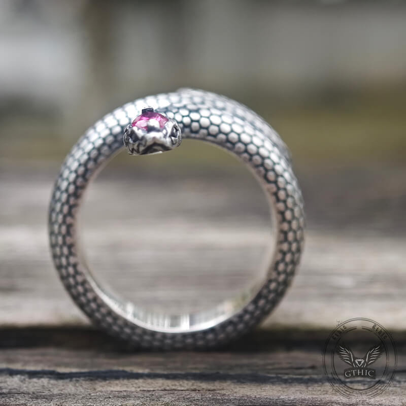 Sorcerer Serpent Zircon Sterling Silver Ring