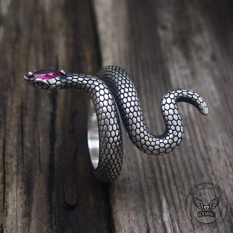 Sorcerer Serpent Zircon Sterling Silver Ring