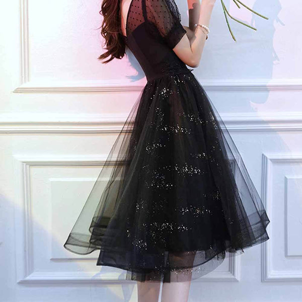 Sparkling Square Neck Banquet Evening Dress | Gthic.com