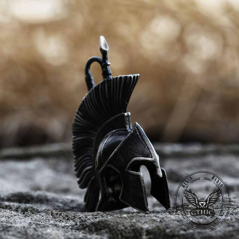Spartan Warrior Helmet Stainless Steel Retro Pendant 01 | Gthic.com