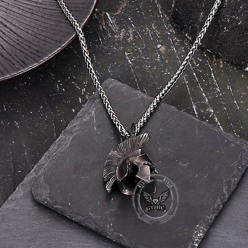 Spartan Warrior Helmet Stainless Steel Retro Pendant