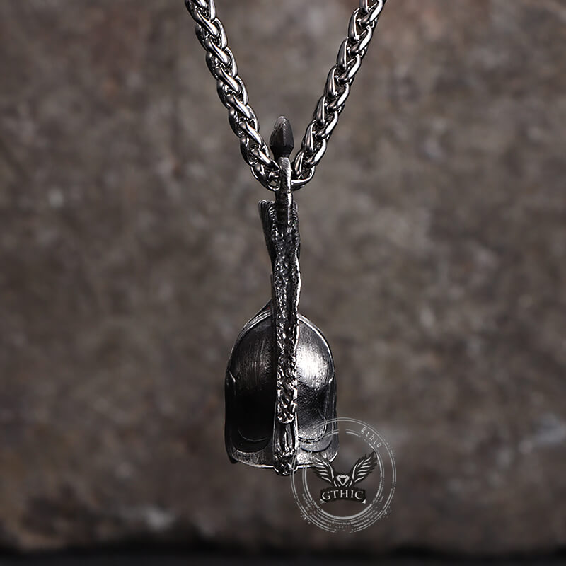 Spartan Warrior Helmet Stainless Steel Retro Pendant