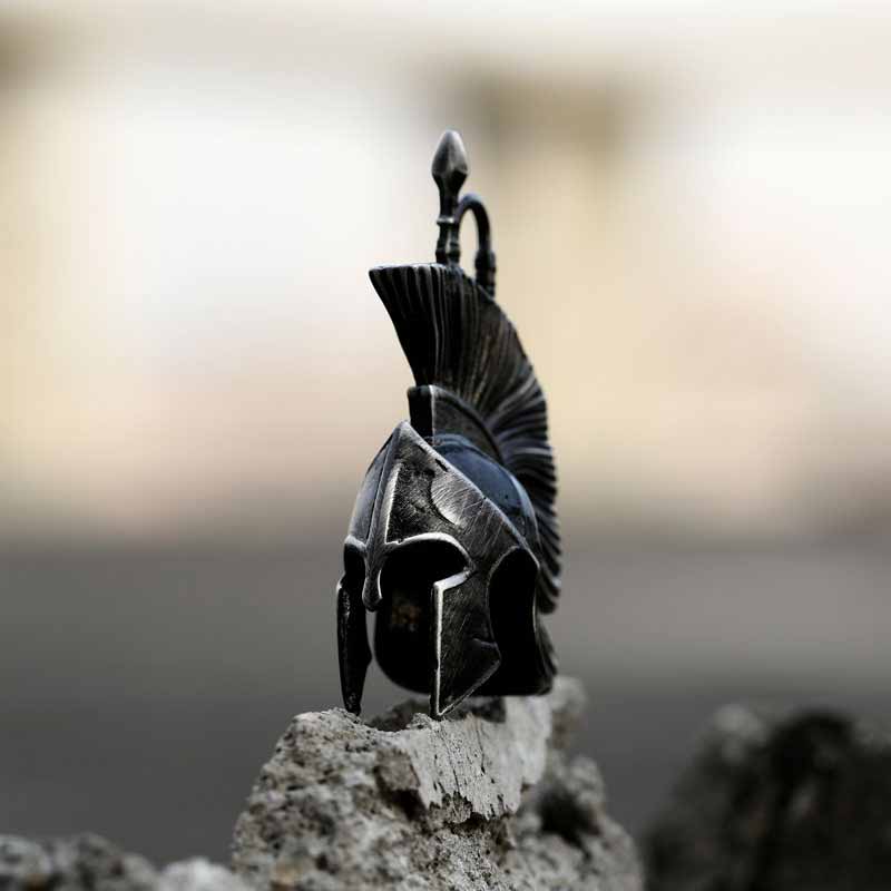 Spartan Warrior Helmet Stainless Steel Retro Pendant 03 | Gthic.com