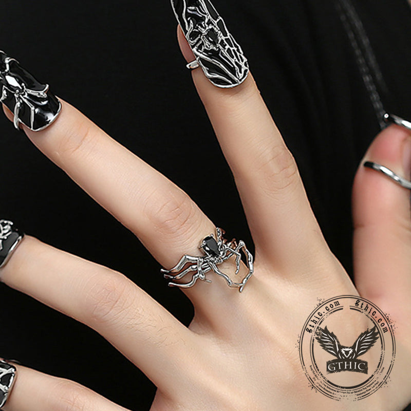 Goth Spider Alloy Animal Jewelry Set