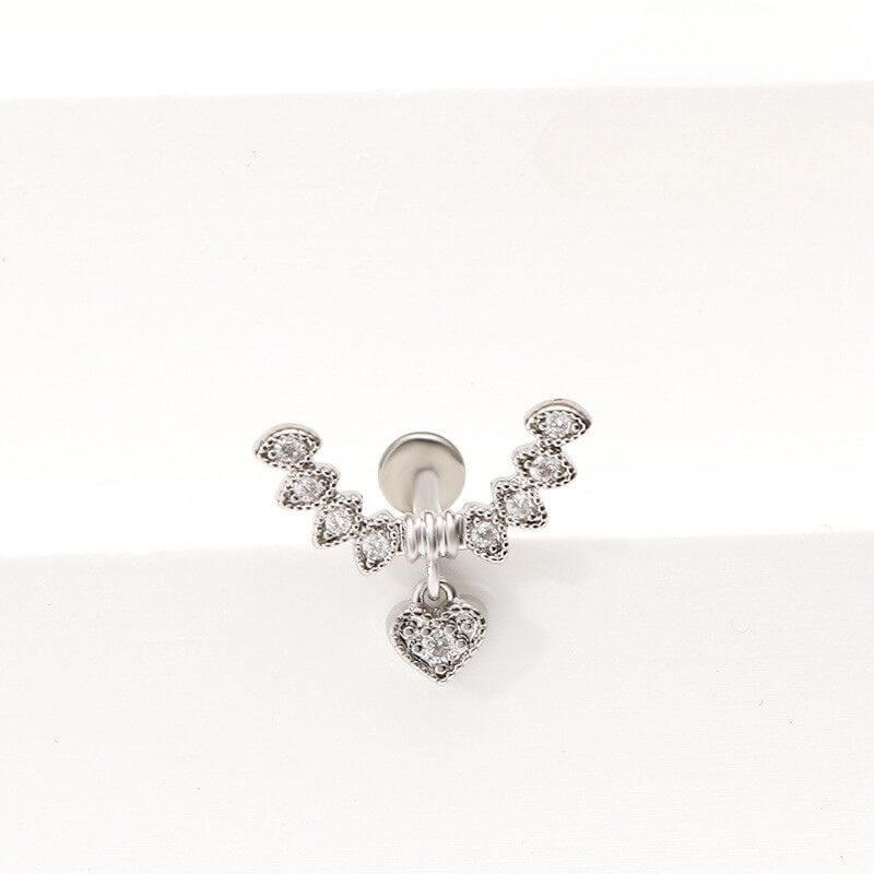 Spider Chain Skull Zircon G23 Titanium Lip Stud Earrings