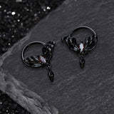 Spider Design Zircon Stainless Steel Piercing Earrings