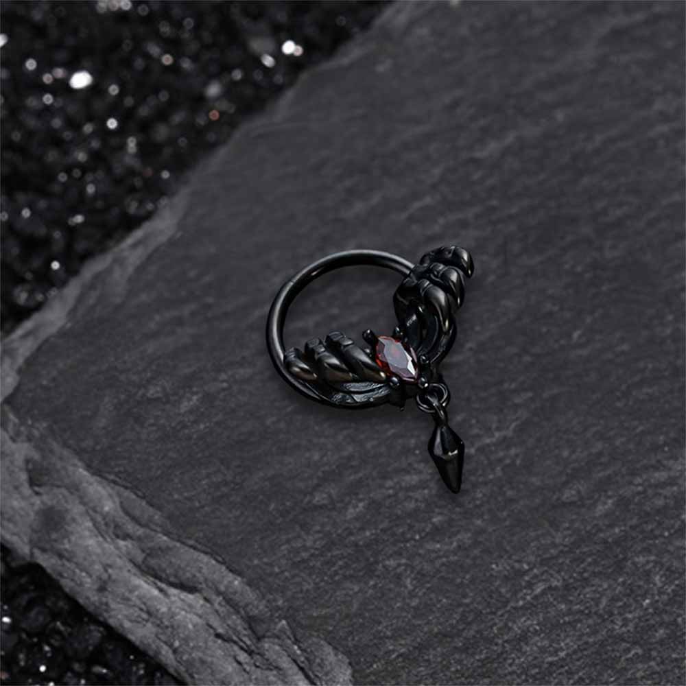 Spider Design Zircon Stainless Steel Piercing Earrings