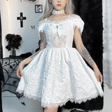 Spider Web Mesh Lolita Gothic Mini Dress | Gthic.com