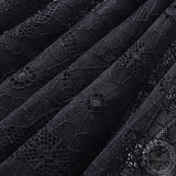 Conjunto de vestido lencero de cuero gótico con tela de araña