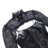 Spider Web Gothic Leather Slip Dress Set