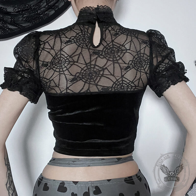 Grunge Aesthetic Lace Gothic Crop Top Dress – GTHIC