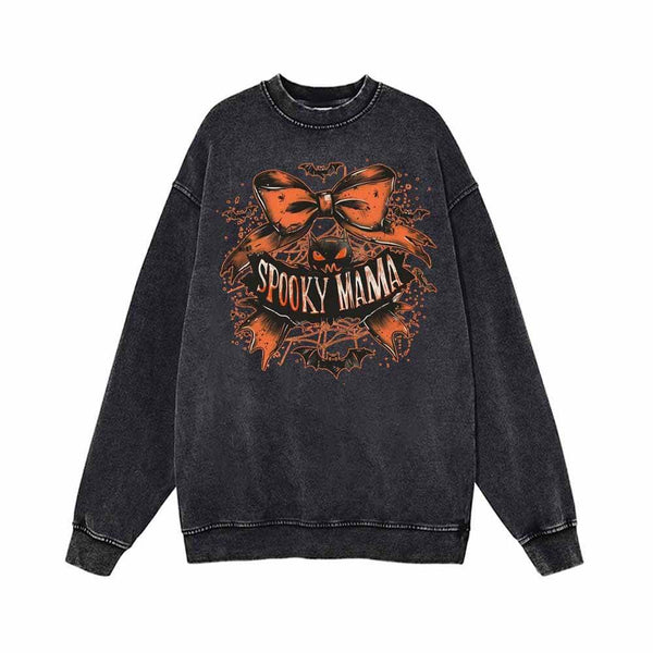 Spooky Mama Halloween Vintage Washed Hoodie Sweatshirt 02 | Gthic.com