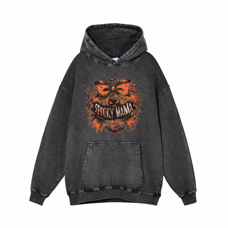 Spooky Mama Halloween Vintage Washed Hoodie Sweatshirt 01 | Gthic.com