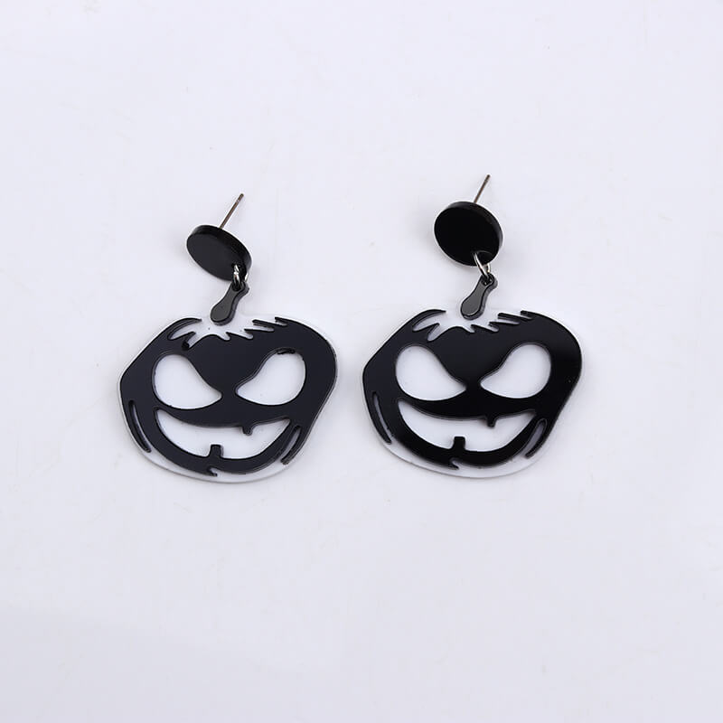 Pendientes de Halloween de acrílico de calabaza espeluznante
