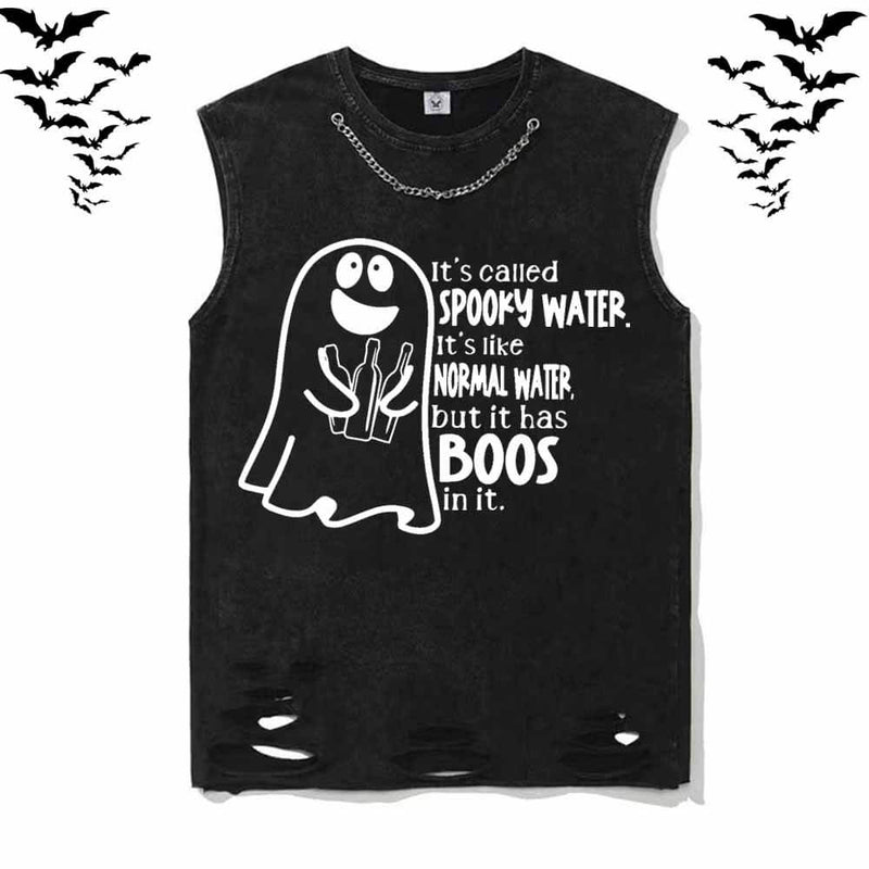 Spooky Water Boos Vintage Washed T-shirt Vest Top | Gthic.com