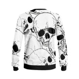 Spooky White Skull Pattern Knitted Pullover Sweatshirt